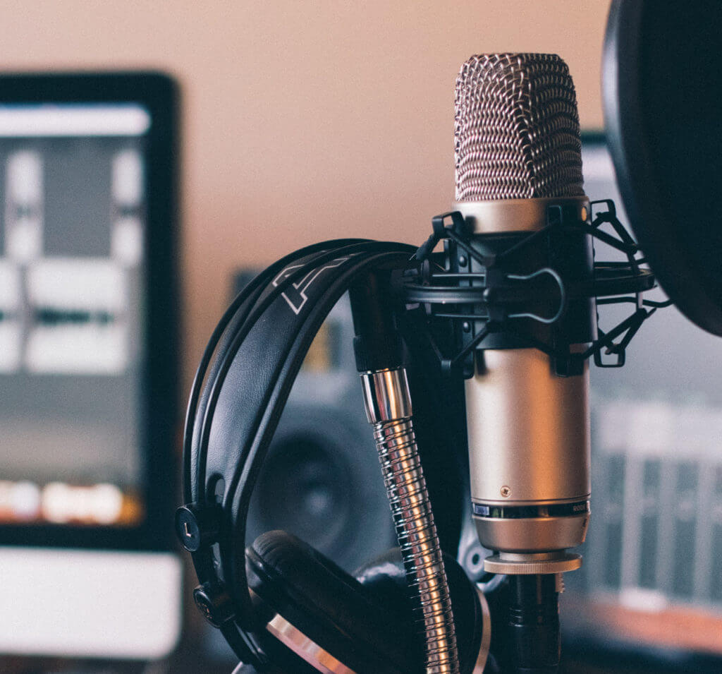 Microphone in a studio